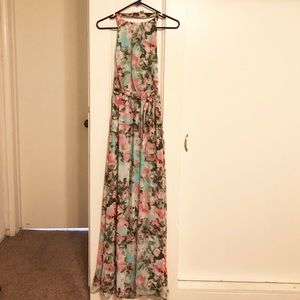 Floral Halter Dress with Pockets